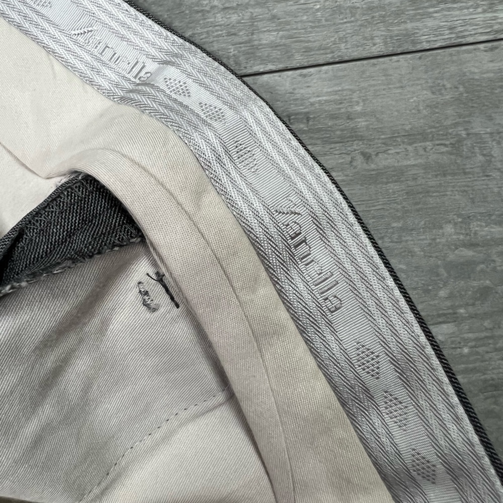 Zanella Solid Grey Sharkskin Devon Fit Dress Pant… - image 7